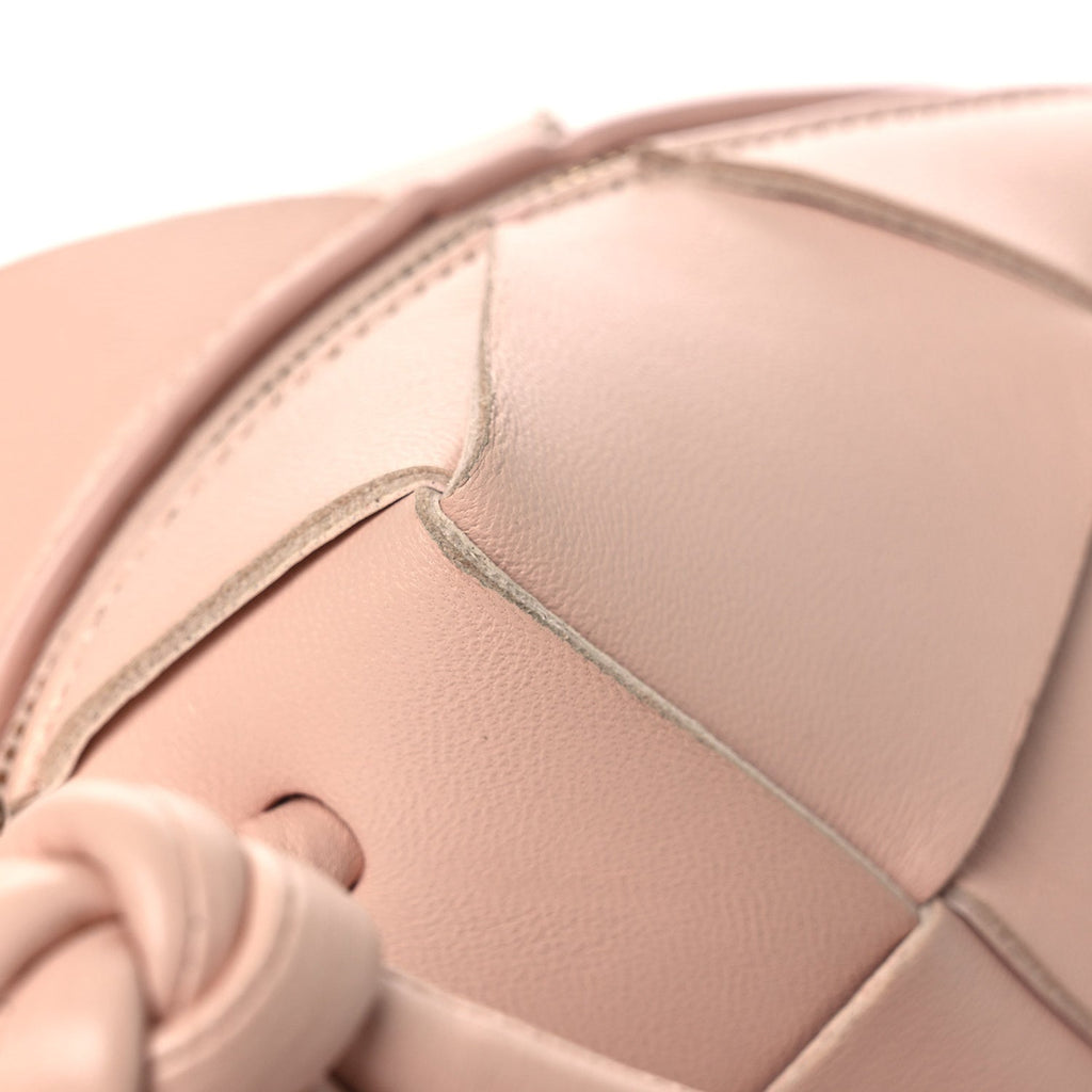 Lambskin Maxi Intrecciato Mini Cassette Camera Bag Macaroon