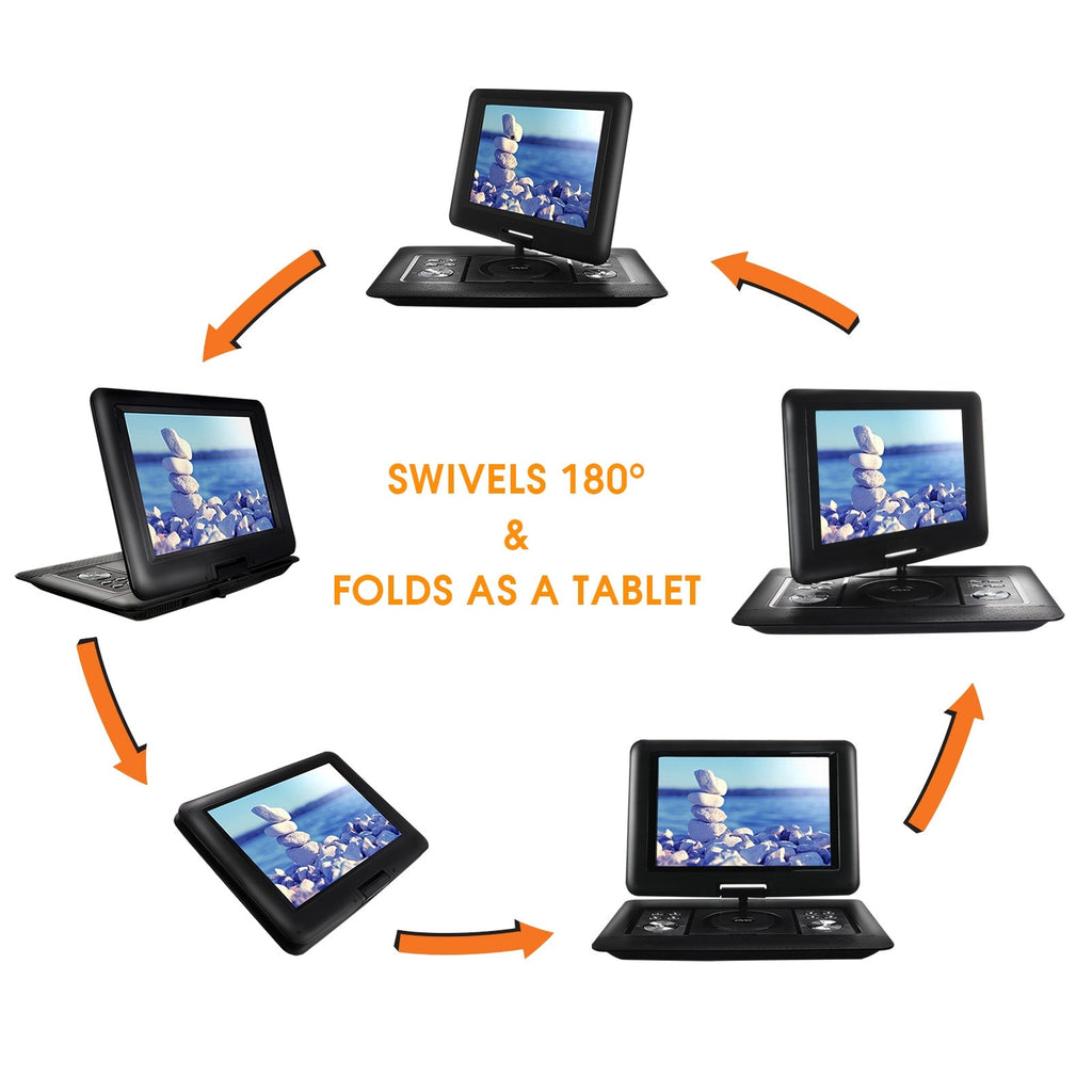 13.3 Inch Portable TV+DVD Player with Color TFT LED Screen and USB/HD/AV Inputs