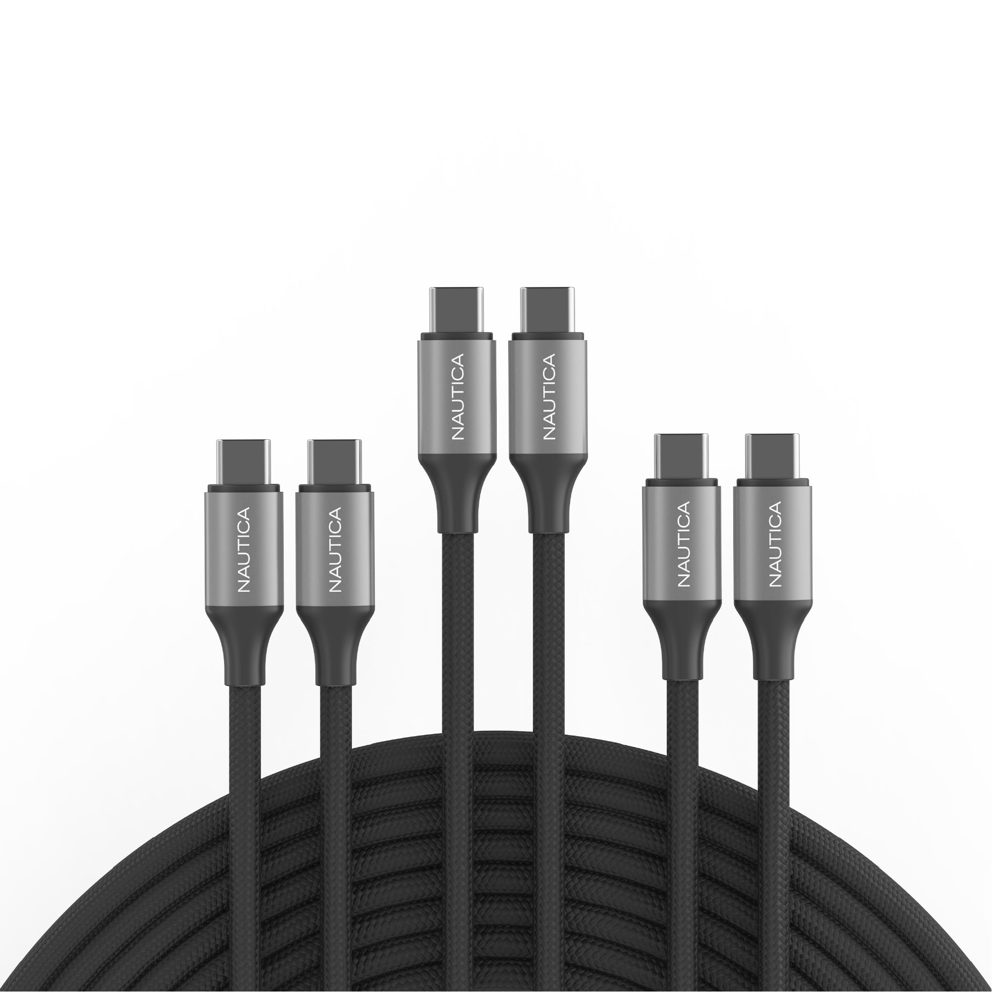 Nautica Turan CB530 USB C to USB C Cable 60W PD Fast Charging 3 Pack, 4ft Power Delivery Cable for iPhone 17/16/15 Series, Samsung S25, S24, MacBook