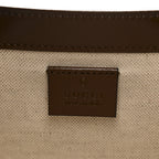 GG Supreme Monogram Azalea Calfskin Mini Horsebit 1955 Foldover Top Handle Bag Beige Ebony Brown Sugar