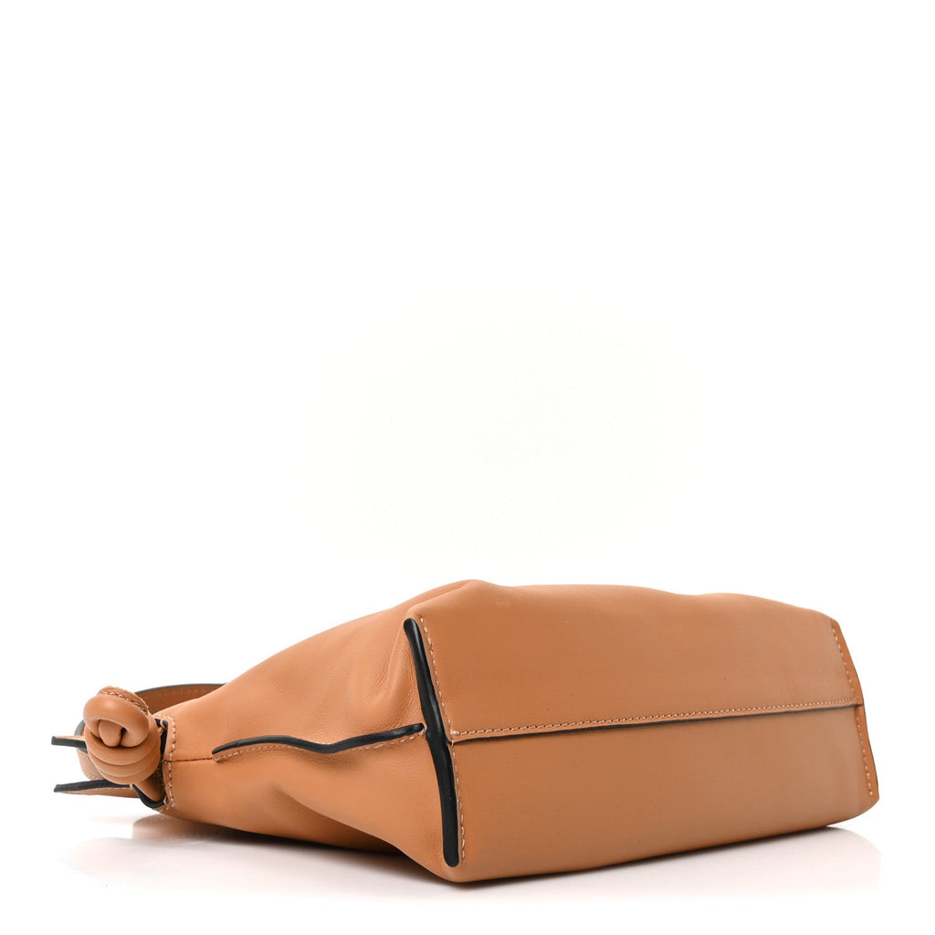 Calfskin Mini Flamenco Knot Clutch Warm Desert