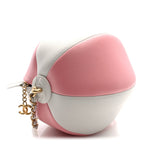 Calfskin Coco Beach Ball Bag White Pink