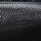 Pebbled Calfskin Mini Rockstud Flip-Lock Messenger Bag Black