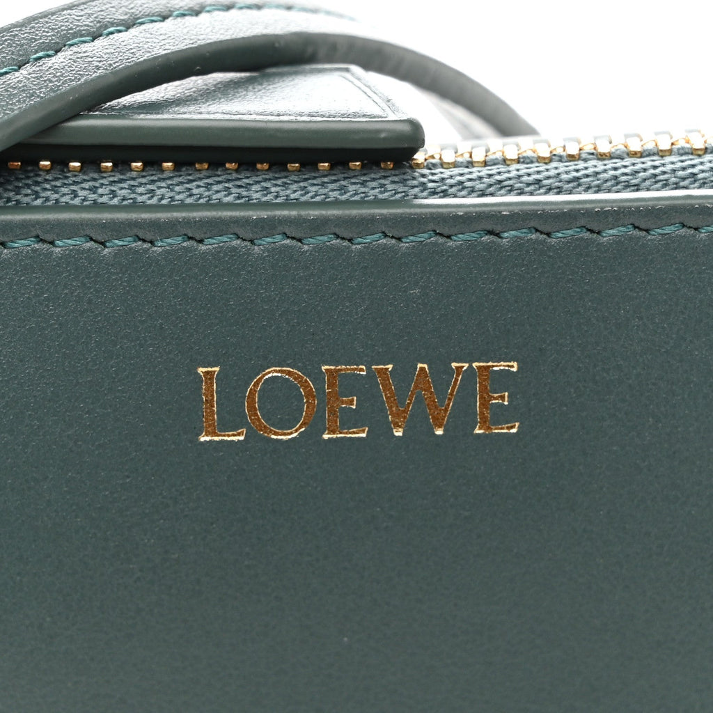 Shiny Calfskin Puzzle Fold Pouch Vetiver