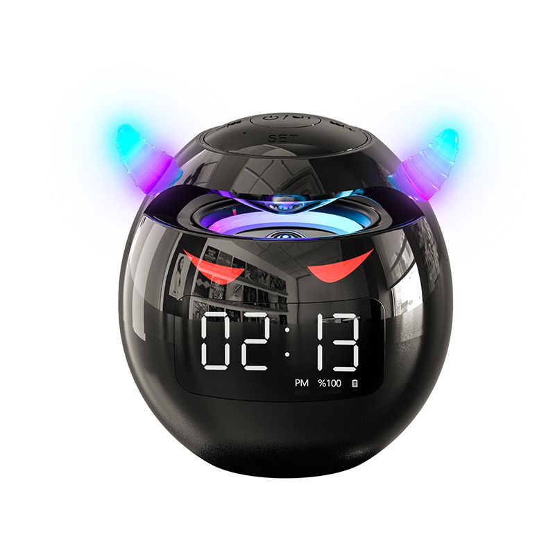 Mini 5.1 Bluetooth Speaker Audio LED Flash Bedside Alarm Clock Subwoofer Music TF Player With HD Mic Hands Free Callin