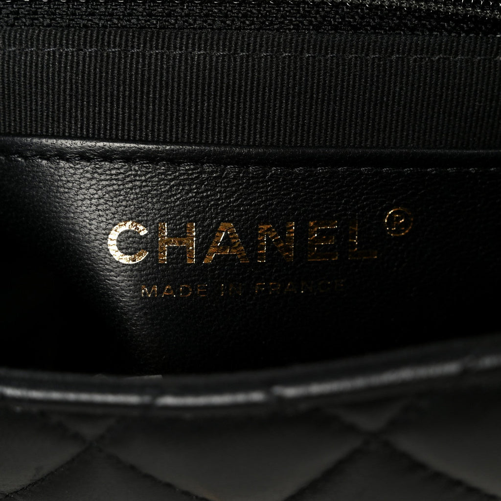 Lambskin Quilted Casino Chips Small Flap Black