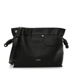Shiny Calfskin Medium Panta Flamenco Knot Bag Vintage Brown