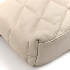 Lambskin Quilted Toy Loulou Puffer Monogram Chain Satchel Crema Soft
