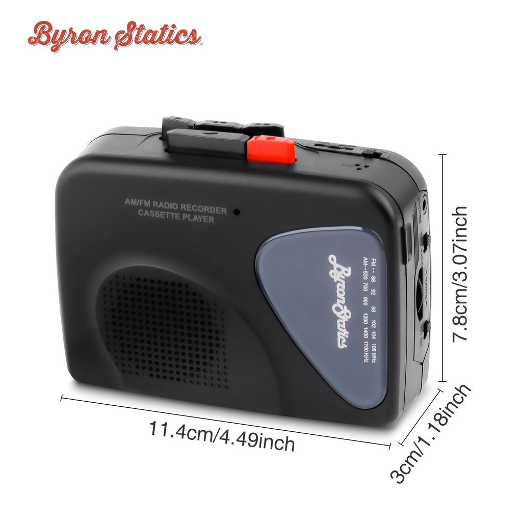 Portable Cassette Players Recorders FM AM Radio Walkman Tape Player Built In Mic External Speakers Manual Record