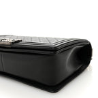 Grained Calfskin Quilted New Medium Boy Flap Black