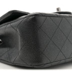 Iridescent Caviar Quilted Mini Rectangular Flap Black