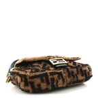 Shearling Vitello Dolce Macro FF 1974 Baguette Tobacco Black