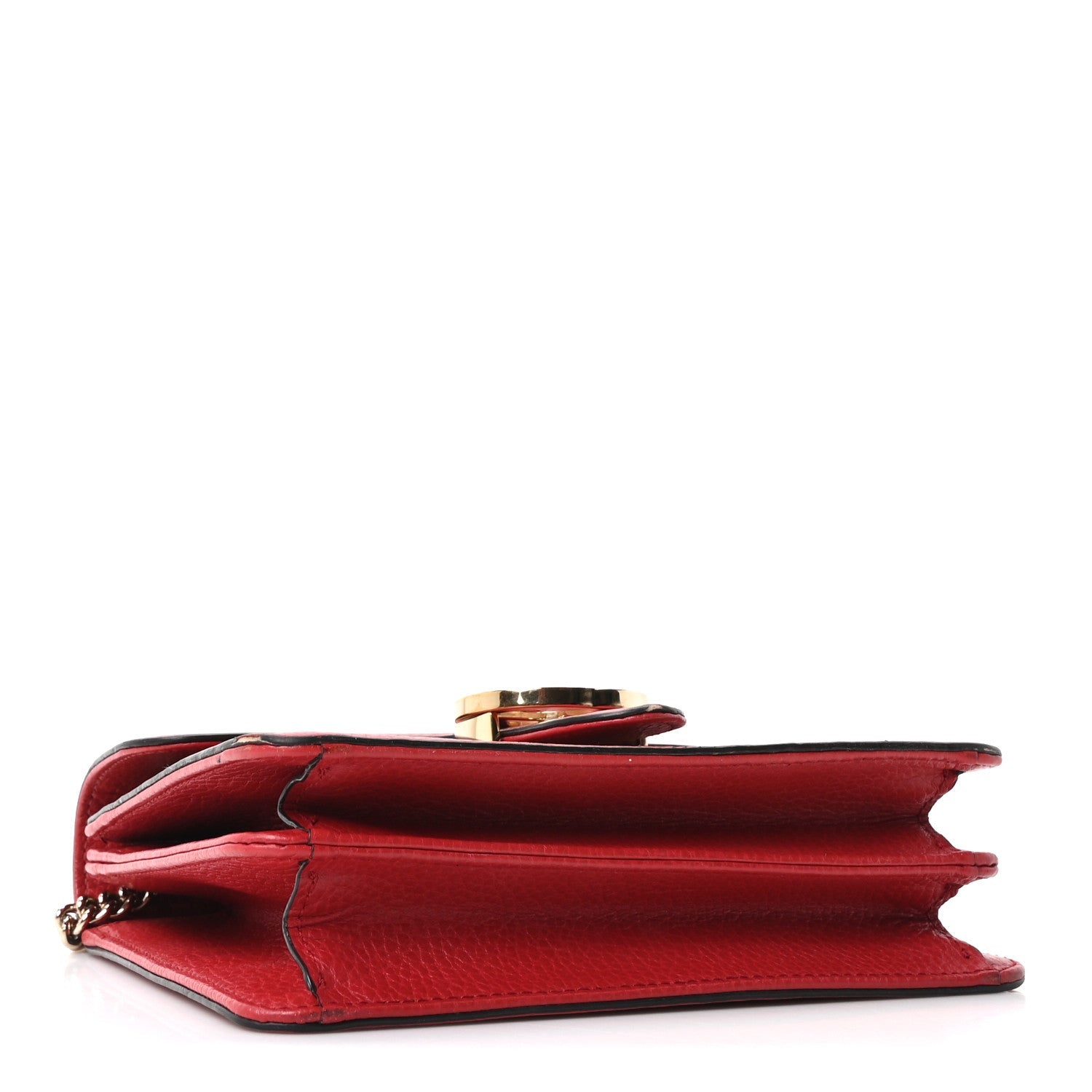 Dollar Calfskin Small Interlocking G Shoulder Bag Red