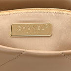 Lambskin Quilted Medium Chanel 19 Flap Dark Beige
