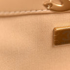 Shiny Crumpled Calfskin Quilted 31 Shopping Bag Dark Beige