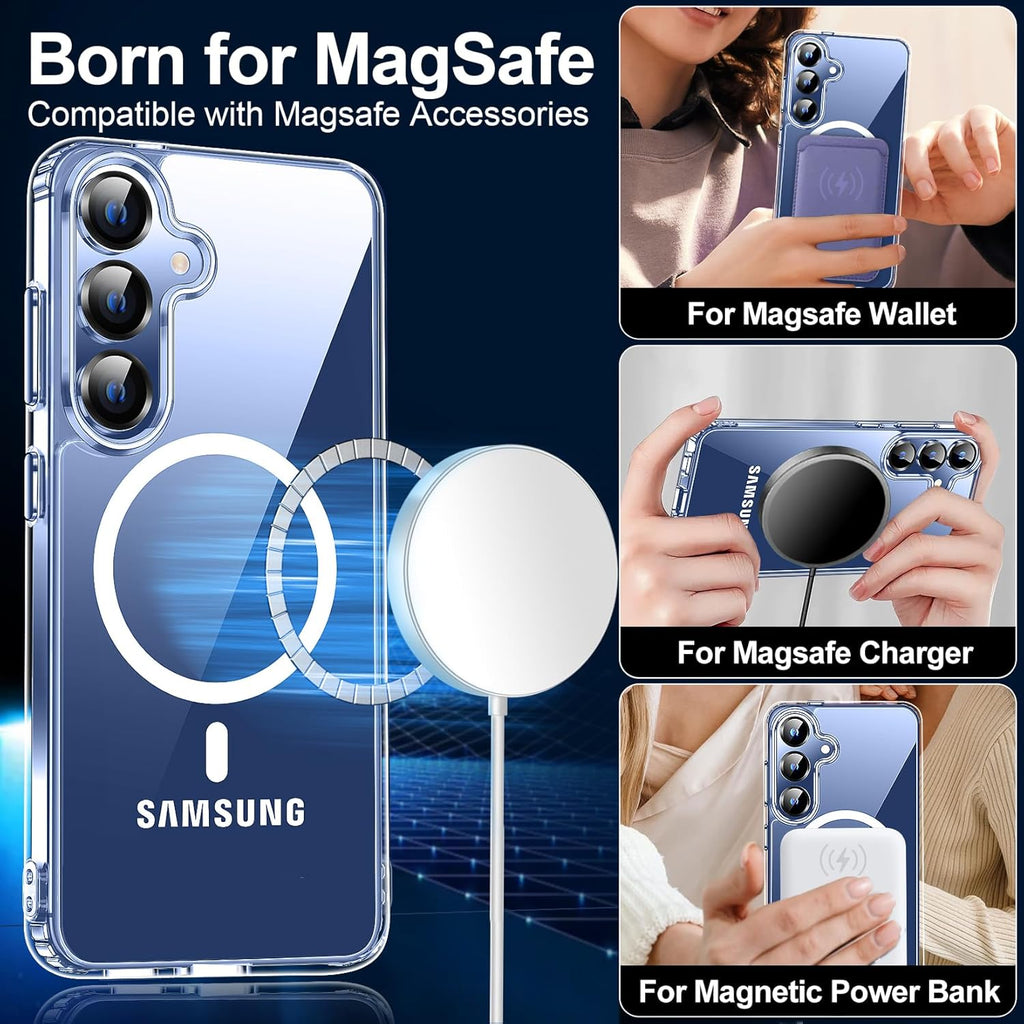Entronix Bundle Compatible with Galaxy S25 Plus - [Magnetic] Clear Case & 1 Clear Screen Protector