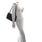 Iridescent Caviar Quilted Jumbo Double Flap Black