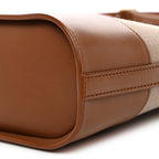 Smooth Calfskin Canvas Y Small Bucket Bag White Camel