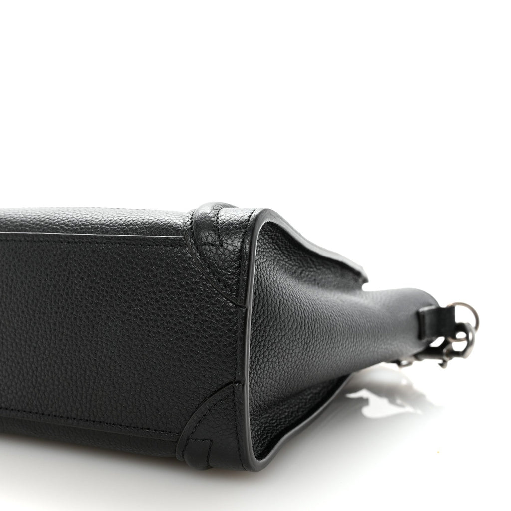 Drummed Calfskin Nano Luggage Black