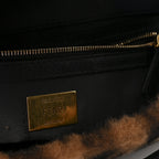 Shearling Vitello Dolce Macro FF 1974 Baguette Tobacco Black