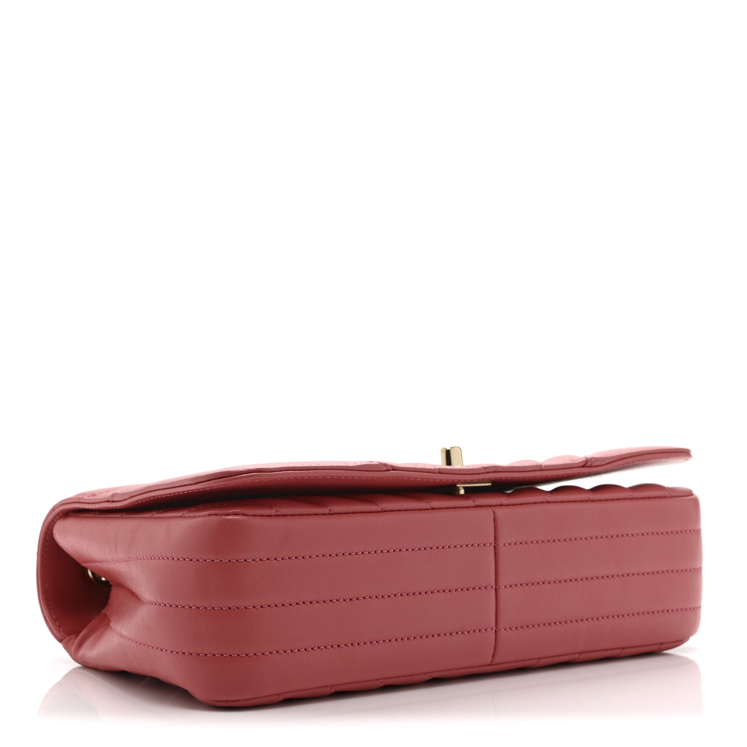 Calfskin Chevron Quilted Small Statement Flap Pink