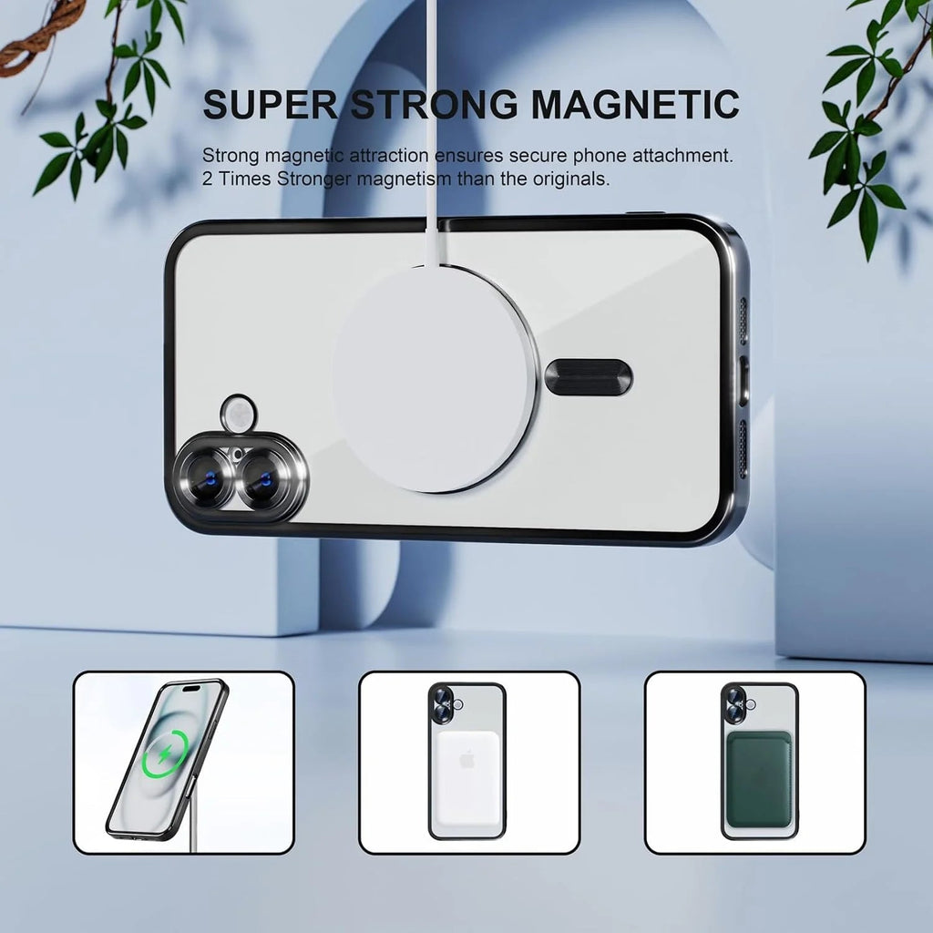 Entronix Bundle Compatible with iPhone 16 - [Magnetic] Luxury Glossy Case & 2 Clear Screen Protectors