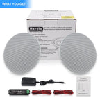 4-Inch Flush Mount Two-Way Stereo Bluetooth Ceiling Speaker for Indoor and Outdoor Use in Bathrooms, Kitchens, and Bedrooms