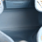 Washed Denim Quilted Small Chanel 25 Handbag Blue