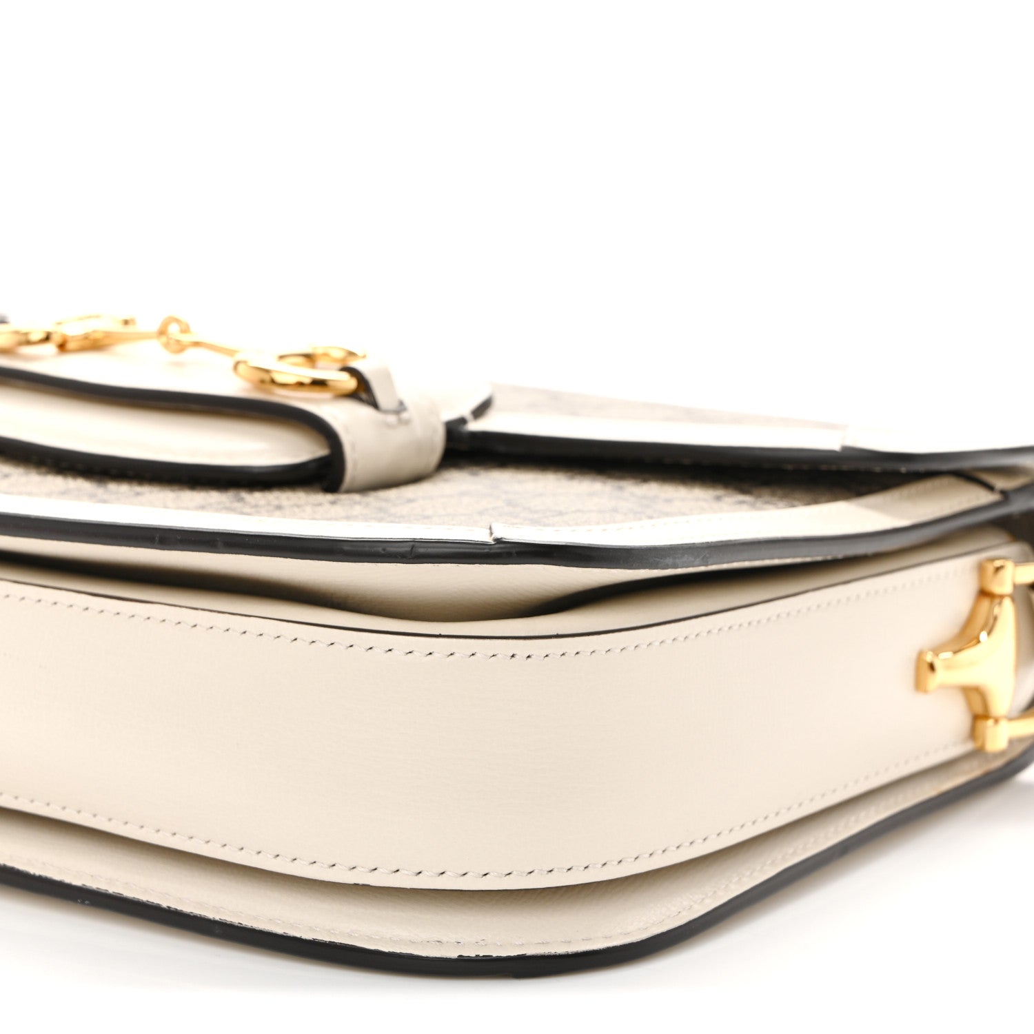 GG Supreme Monogram Horsebit 1955 Shoulder Bag Beige Mystic White
