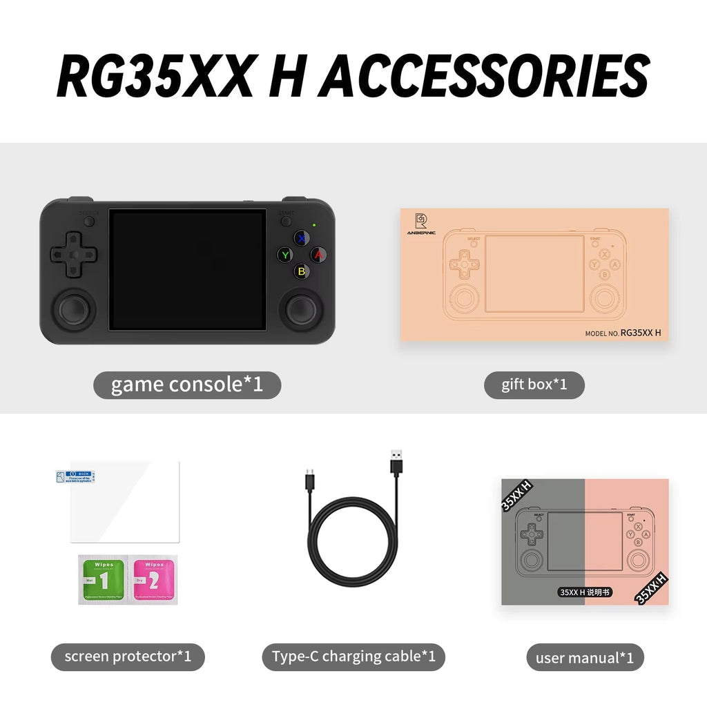 Handheld Game Console with 3.5'' IPS Screen, HDMI Output, and Linux System - Retro Video Game Simulator for Kids