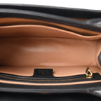 Snakeskin Sylvie Web Small Queen Margaret Top Handle Bag Black