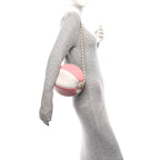 Calfskin Coco Beach Ball Bag White Pink