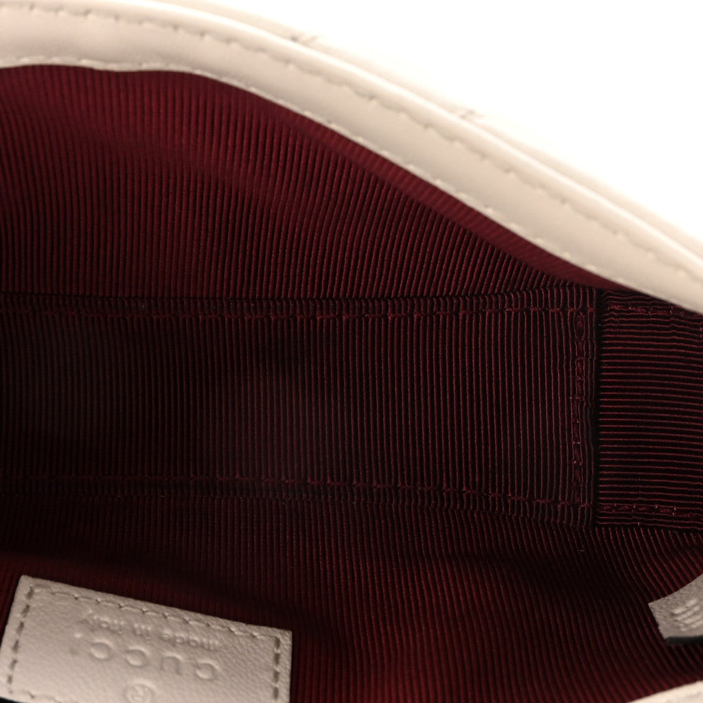 Lambskin Matelasse Mini GG Marmont Shoulder Bag White