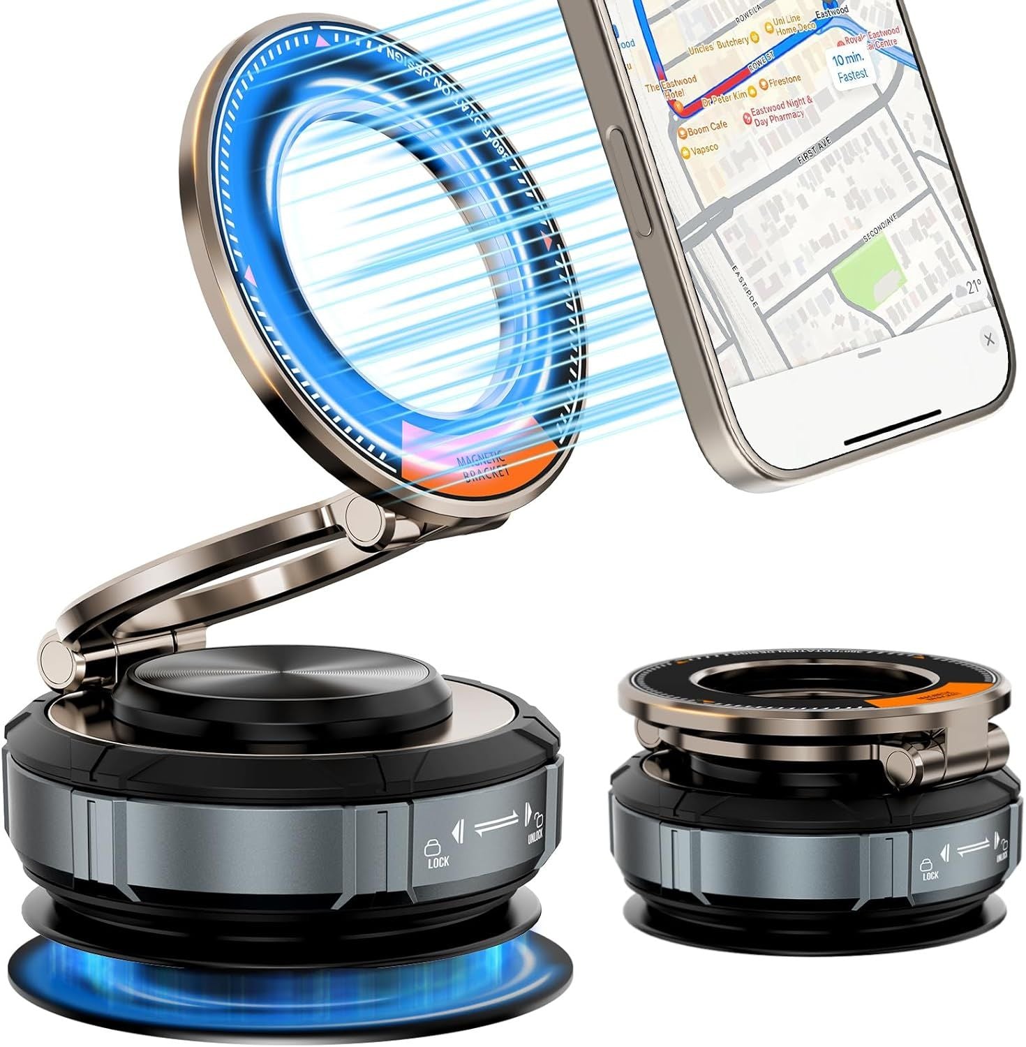 Magnetic Car Phone Holder for Mag-Safe [108+LBS Suction & 3200gf Magnetic] 360° Adjustable Ultra Suction Cup Phone Holders for Your Car/Gym/Mirror, Car Mount for iPhone & Android
