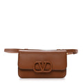 Grainy Calfskin VSling Belt Bag Saddle Brown