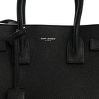 Grained Calfskin Baby Sac De Jour Black