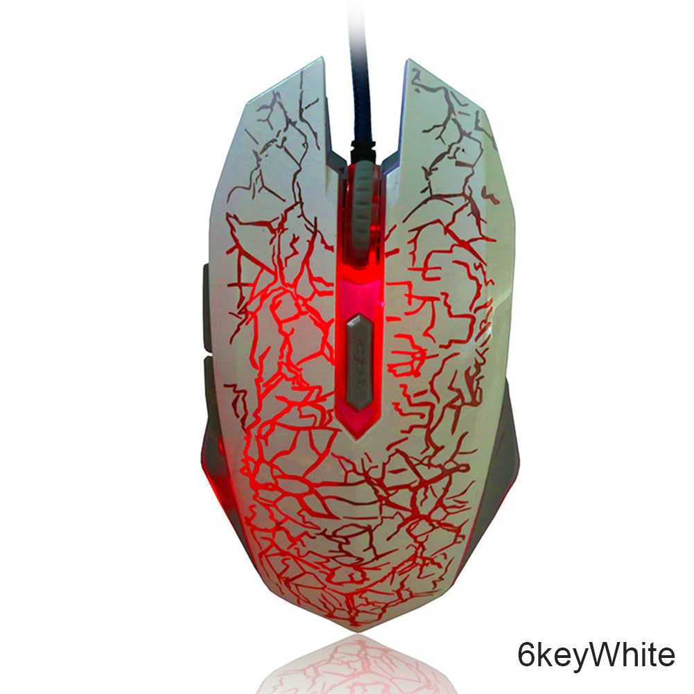 2400dpi Colorful LED Computer Gaming Mouse Professional Ultra-precise For Dota 2 LOL Gamer Mouse Ergonomic USB Wired Mouse - 6 Key