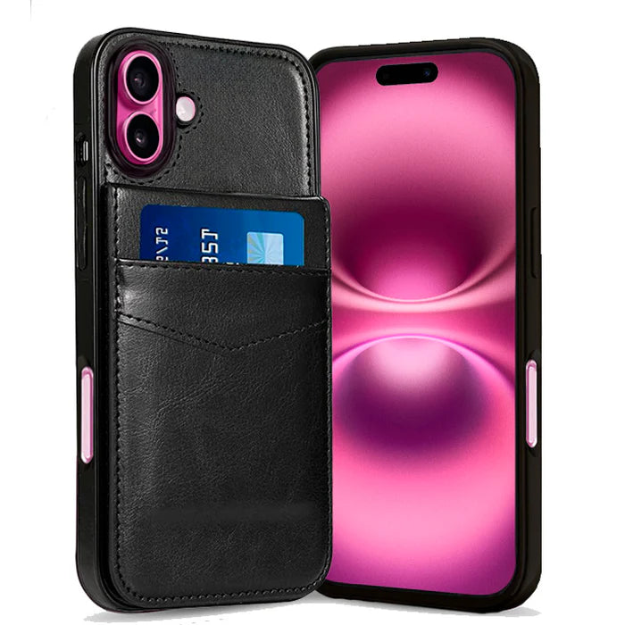 Entronix Case Compatible with iPhone 16 Plus - [6 Slot Card Holder] Slim Leather Wallet