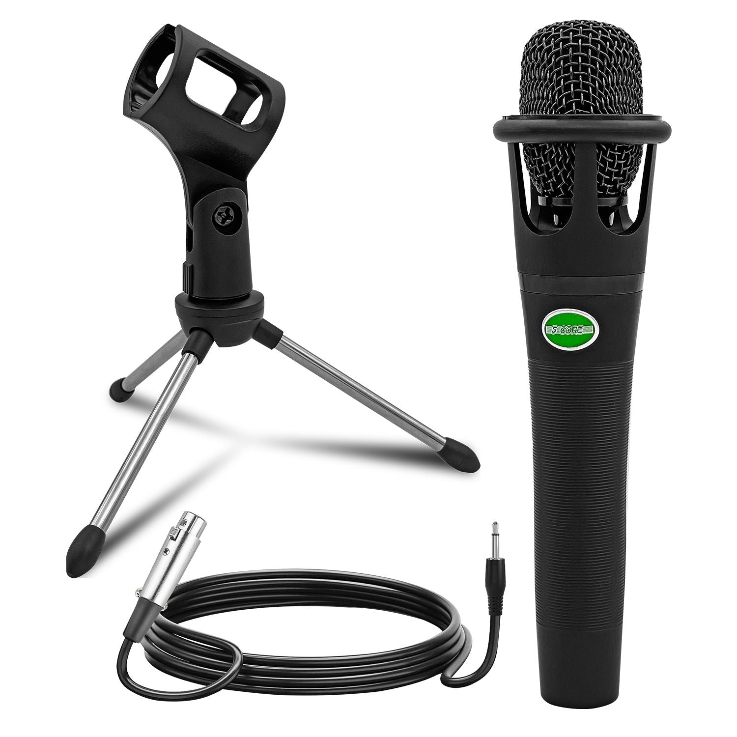 XLR Dynamic Metal Mic Audio, Ideal for Singing, Captures Source Sound, Sturdy & Durable, Includes XLR Cable - MIC CROWN