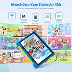 10-Inch Android Kids Tablet - 14 Octa-Core, 8GB RAM, 64GB ROM, Parental Control, Includes Protective Case - Ideal Gift for Toddlers