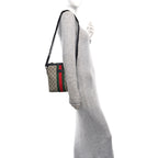 GG Supreme Monogram Web Messenger Bag Black