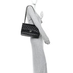 Caviar Quilted Jumbo Double Flap Black