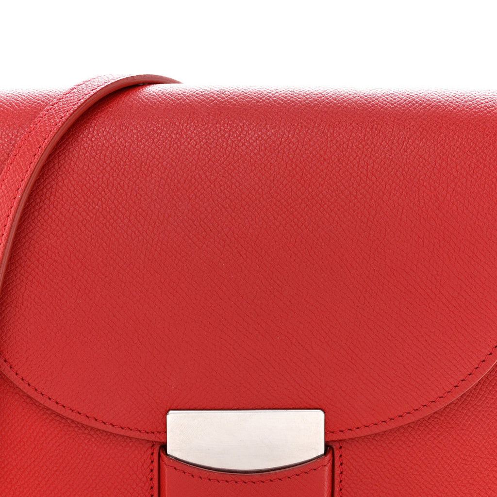 Grained Calfskin Small Trotteur Coquelicot