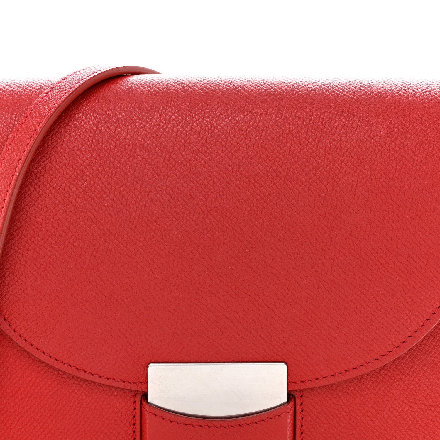 Grained Calfskin Small Trotteur Coquelicot