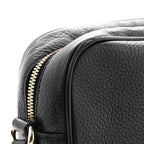 Pebbled Calfskin Small Soho Disco Bag Black