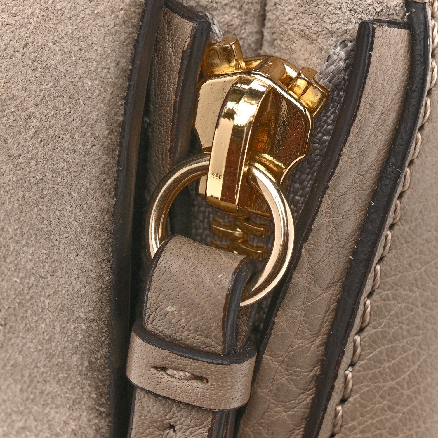 Suede Calfskin Mini Faye Backpack Motty Grey