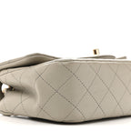 Lambskin Quilted Mini Rectangular Flap Grey