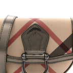 Patent Nova Check Mini Crossbody Bag Pewter