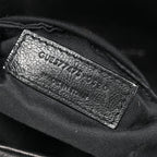 Lambskin Quilted Medium Loulou Puffer Monogram Chain Satchel Black