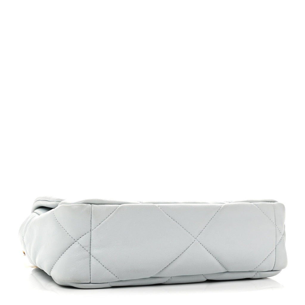 Lambskin Quilted Medium Chanel 19 Flap Light Blue